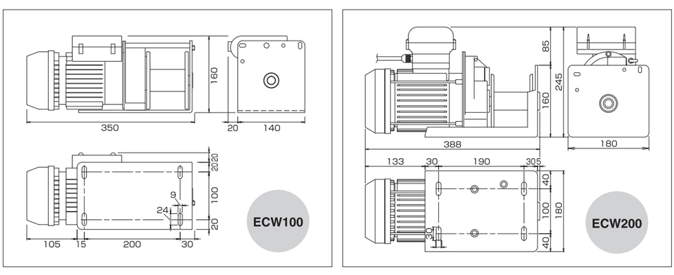 HHH ECW小型卷揚(yáng)機(jī)尺寸