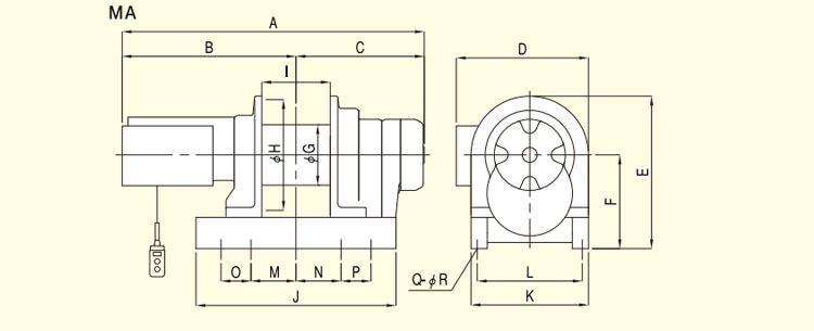日本TKK MA系列卷揚(yáng)機(jī)尺寸圖